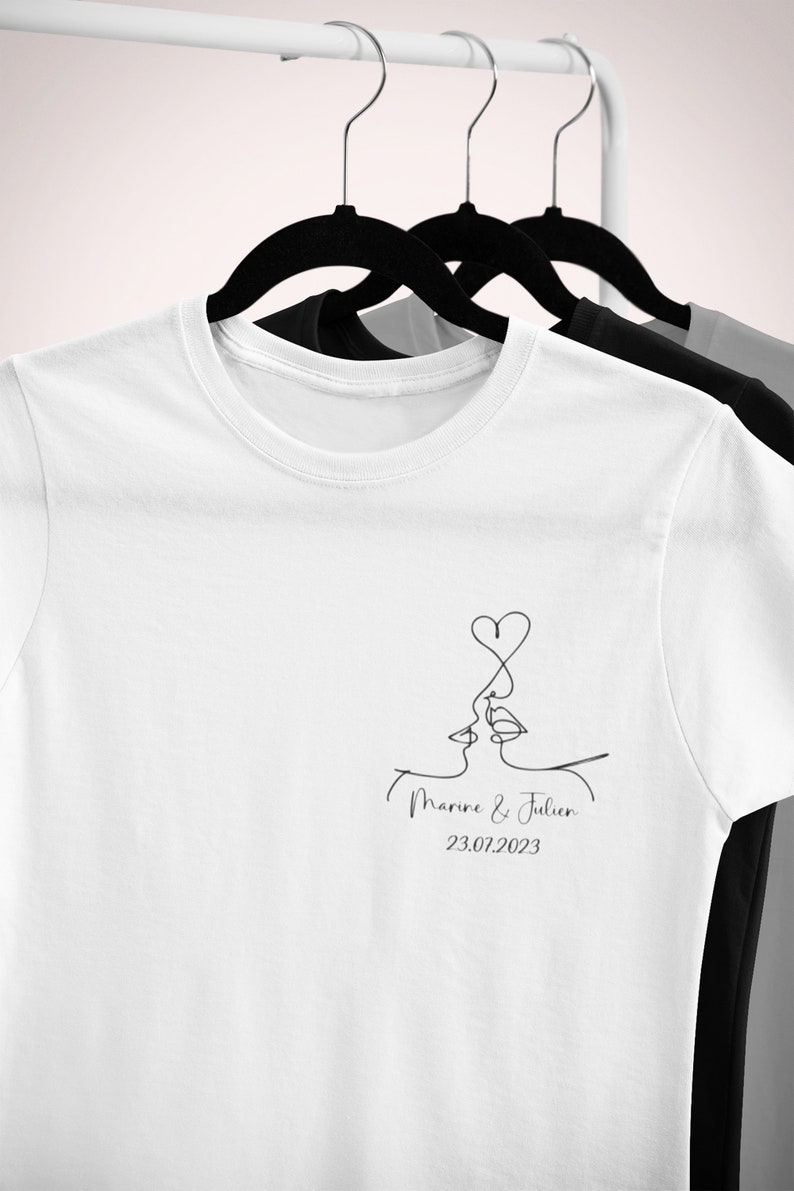 T-shirt mariage, Mr Mme, Cadeau de mariage, Jeunes mariés image 6