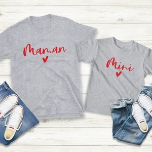 T-Shirt Maman Fille Fils Assorti, Ensemble Maman et Moi, Cadeau maman image 6