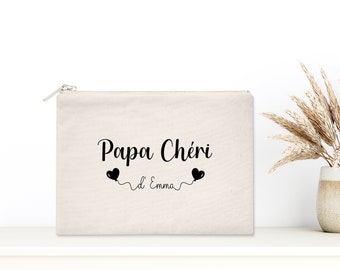 Trousse personnalisée papa, Tousse zippée, Cadeau papa