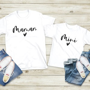 T-Shirt Maman Fille Fils Assorti, Ensemble Maman et Moi, Cadeau maman image 4