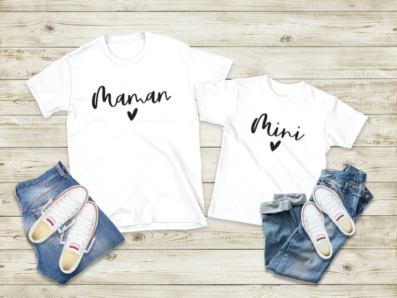 T-Shirt Maman Fille Fils Assorti, Ensemble Maman et Moi, Cadeau maman image 4