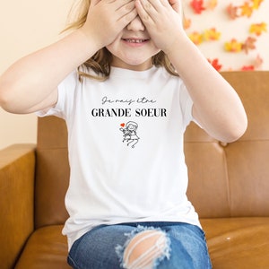 T-shirt future grande soeur, Annonce grossesse, Bientôt grande soeur, T-shirt enfant je vais être grande soeur image 3