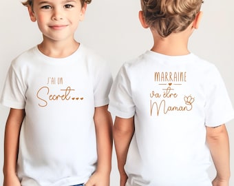 Camiseta para anunciar el embarazo, camiseta infantil, regalo para la futura mamá, regalo para la madrina.