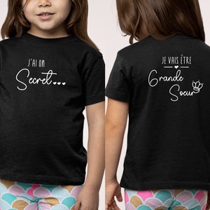 T-shirt future grande soeur, Annonce grossesse, Bientôt grande soeur, T-shirt enfant je vais être grande soeur image 2