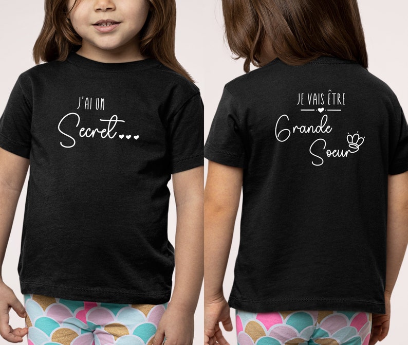 T-shirt future grande soeur, Annonce grossesse, Bientôt grande soeur, T-shirt enfant je vais être grande soeur image 2