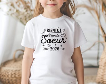 T-Shirt für die zukünftige große Schwester, Schwangerschaftsankündigung, Bald große Schwester