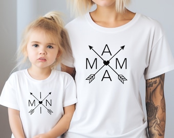 T-shirt maman, Cadeau famille, Cadeau personnalisé maman, T-shirt assorti