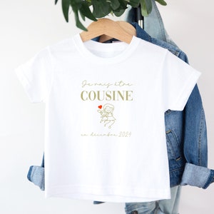 T-shirt future cousine, Annonce grossesse, Bientôt cousine, T-shirt enfant, Je vais être cousine image 4