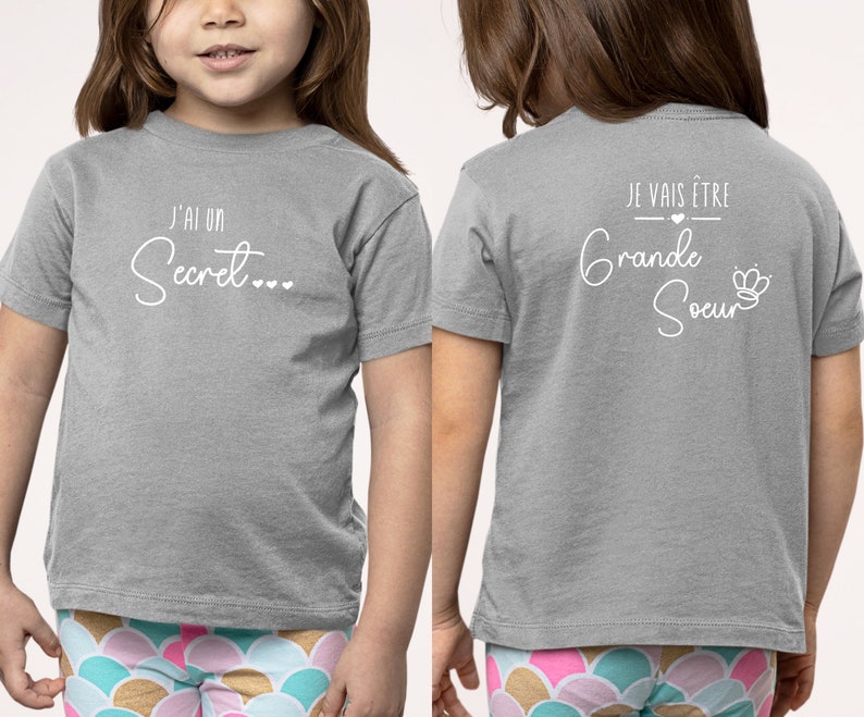 T-shirt future grande soeur, Annonce grossesse, Bientôt grande soeur, T-shirt enfant je vais être grande soeur image 3