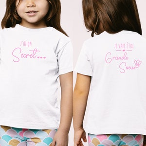 T-shirt future grande soeur, Annonce grossesse, Bientôt grande soeur, T-shirt enfant je vais être grande soeur image 4