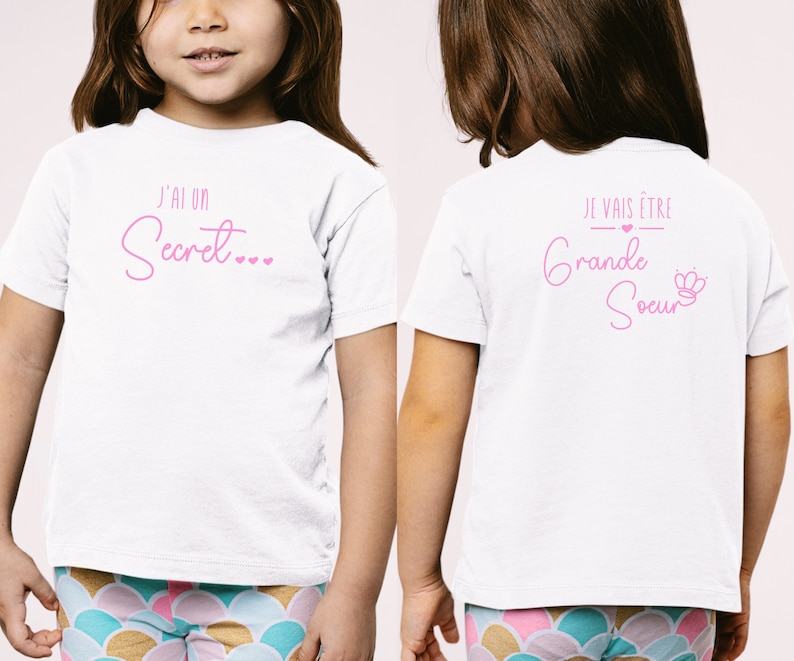 T-shirt future grande soeur, Annonce grossesse, Bientôt grande soeur, T-shirt enfant je vais être grande soeur image 4