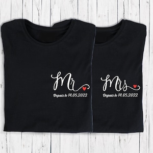 T-shirt de couple assorti Mr et Mme, T-shirt couple mariage image 2