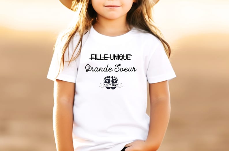 T-shirt future grande soeur, Annonce grossesse image 1