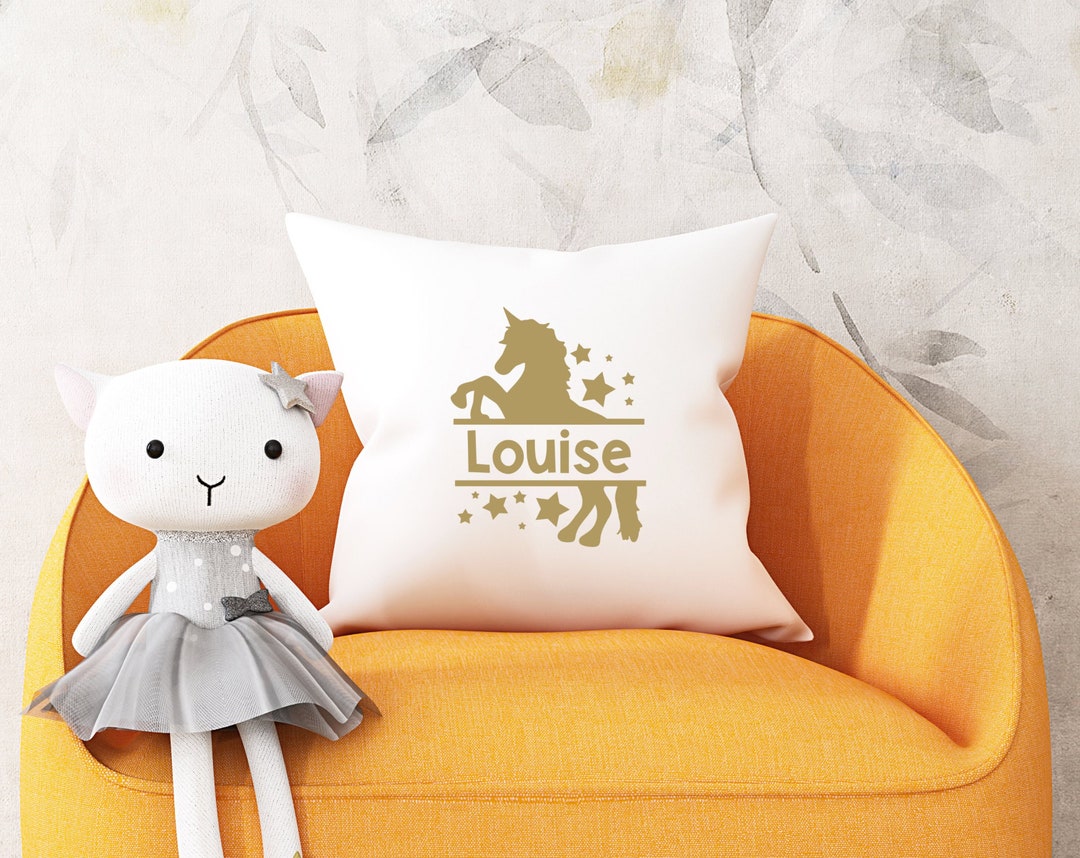 Customizable First Name Unicorn Cushion Cover Etsy UK