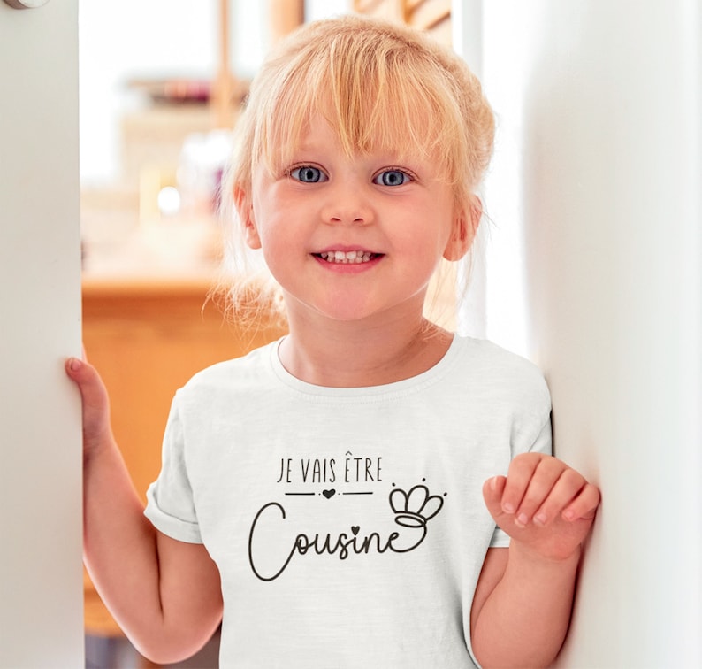 T-shirt future cousine personnalisable, T-shirt enfant je vais être cousine, Annonce grossesse image 9