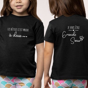 T-shirt future grande soeur, Annonce grossesse, Bientôt grande soeur, T-shirt enfant je vais être grande soeur image 2