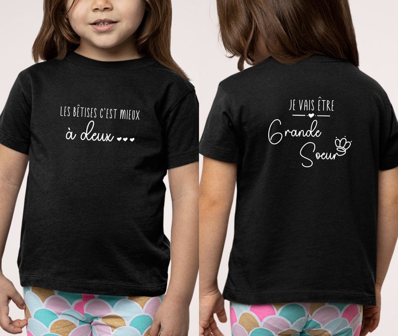 T-shirt future grande soeur, Annonce grossesse, Bientôt grande soeur, T-shirt enfant je vais être grande soeur image 2