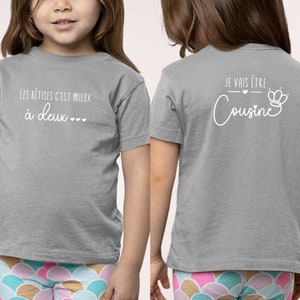 T-shirt future cousine, Annonce grossesse, Bientôt cousine, T-shirt enfant, Je vais être cousine image 5