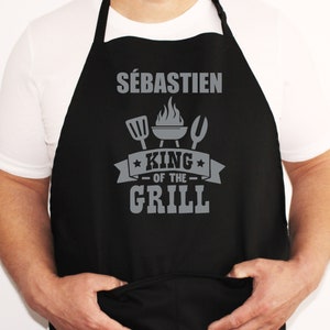 Tablier barbecue personnalisé avec prénom, Cadeau pour barbecue, Fêtes des pères, Cadeau papa image 3