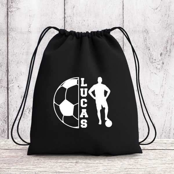 Sac de sport enfant personnalisable, Sac à dos à cordon, Sac enfant prénom, Sac foot