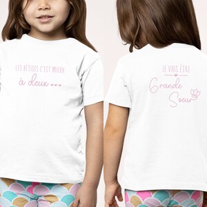 T-shirt future grande soeur, Annonce grossesse, Bientôt grande soeur, T-shirt enfant je vais être grande soeur image 3