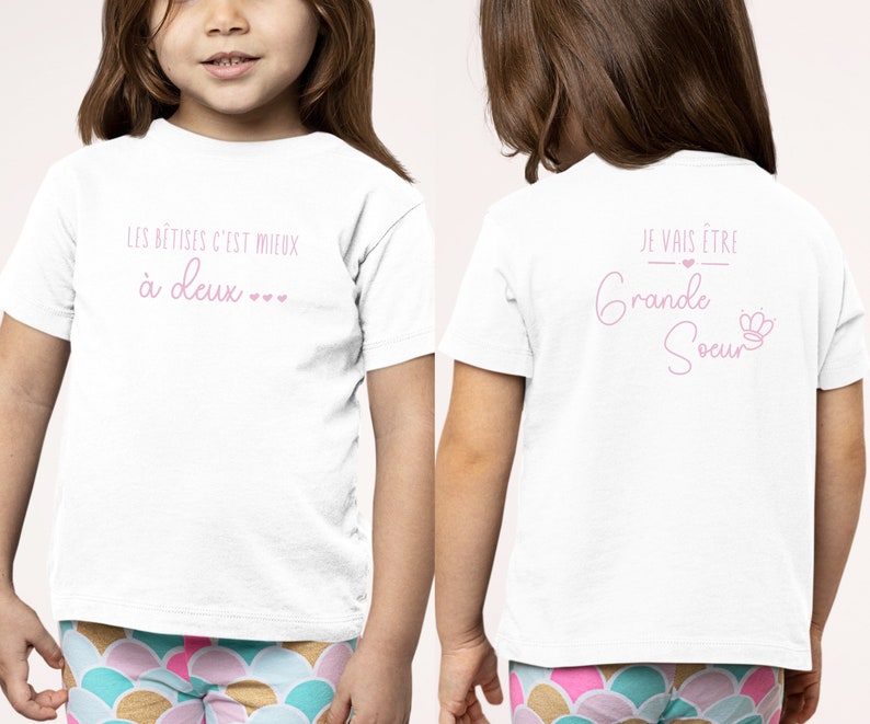 T-shirt future grande soeur, Annonce grossesse, Bientôt grande soeur, T-shirt enfant je vais être grande soeur image 3