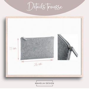 Pochette personnalisée, Trousse personnalisée, Trousse de maquillage personnalisée zdjęcie 5