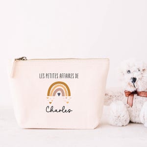 Trousse personnalisée, Trousse arc en ciel, Cadeau enfant