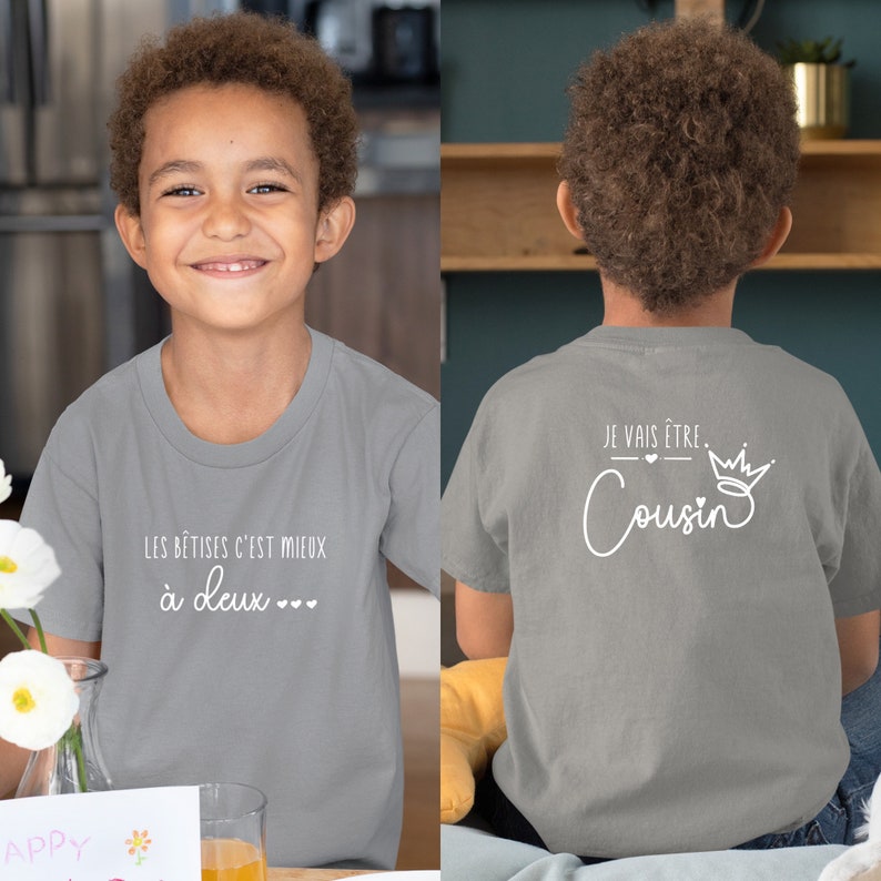 T-shirt futur cousin, Annonce grossesse, Bientôt cousin, T-shirt enfant, Je vais être cousin image 5