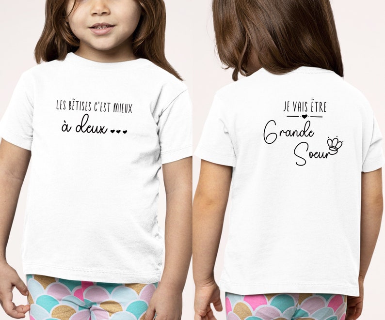 T-shirt future grande soeur, Annonce grossesse, Bientôt grande soeur, T-shirt enfant je vais être grande soeur zdjęcie 1