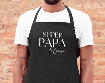 Delantal personalizado de Super Papá – Nombre(s) – Regalo para papá – Día del Padre – Delantal de cocina – Cumpleaños