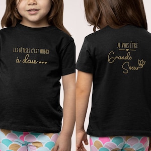 T-shirt future grande soeur, Annonce grossesse, Bientôt grande soeur, T-shirt enfant je vais être grande soeur zdjęcie 4