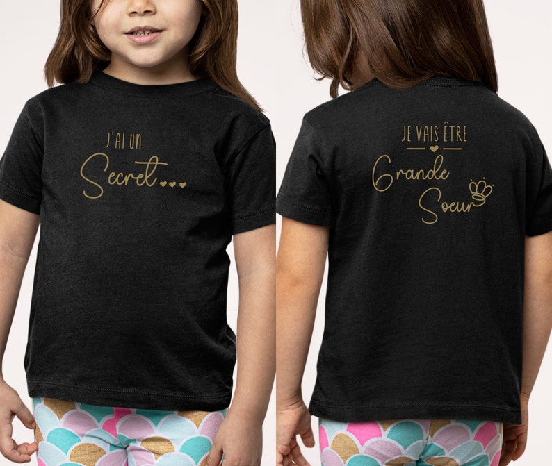 T-shirt future grande soeur, Annonce grossesse, Bientôt grande soeur, T-shirt enfant je vais être grande soeur image 5