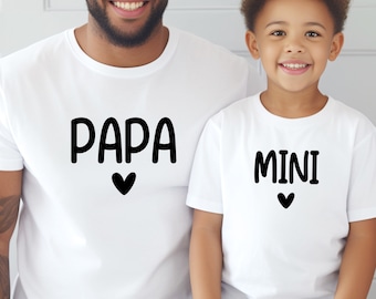 T-shirt papa personnalisé, T-shirt Papa et Moi, Papa et enfant assorti, Idée cadeau fête des pères