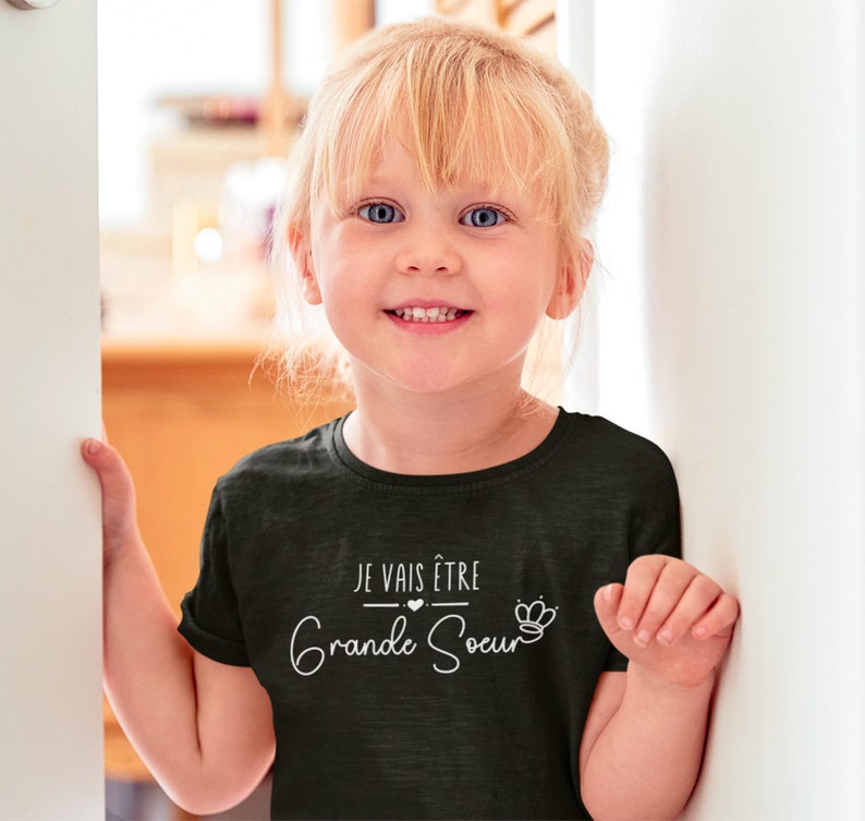 T-shirt future grande soeur, Annonce grossesse, Bientôt grande soeur, T-shirt enfant je vais être grande soeur image 3