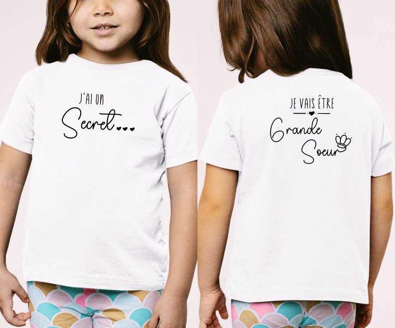 T-shirt future grande soeur, Annonce grossesse, Bientôt grande soeur, T-shirt enfant je vais être grande soeur image 1