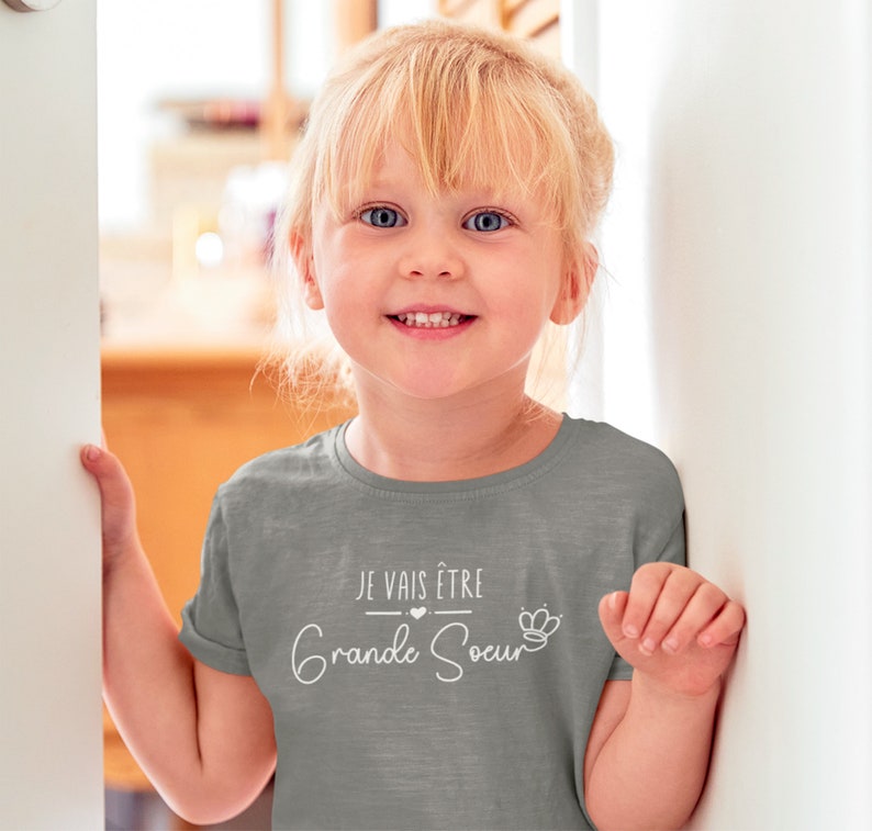 T-shirt future grande soeur, Annonce grossesse, Bientôt grande soeur, T-shirt enfant je vais être grande soeur image 4