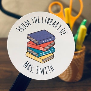 Book Stickers, From The Library Of Labels, Personalized Stickers For Books, Teacher Book Stickers, School Book Label, Library Stickers