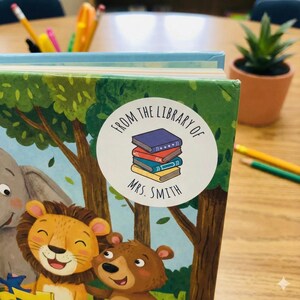 Personalized Book Stickers: From the Library of Labels, Teacher Classroom Stickers image 2