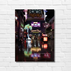 Vegas Fremont Street Night Scene Photo Print - Color or Black & White