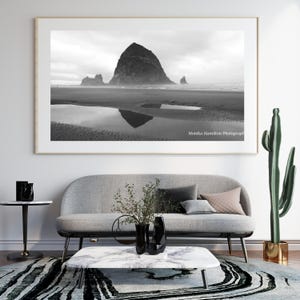 Haystack Rock, Oregon Coast Print: Photo or Canvas of Cannon Beach in Color or Black and White