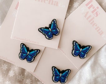 Butterfly Croc Charms | Blue