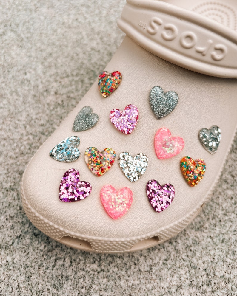 Glitter Hearts Croc Charms Set of 4 - Etsy