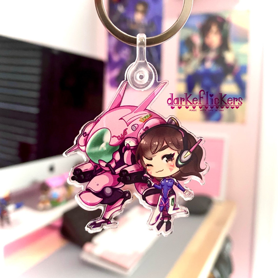 Overwatch d.va keychain Etsy