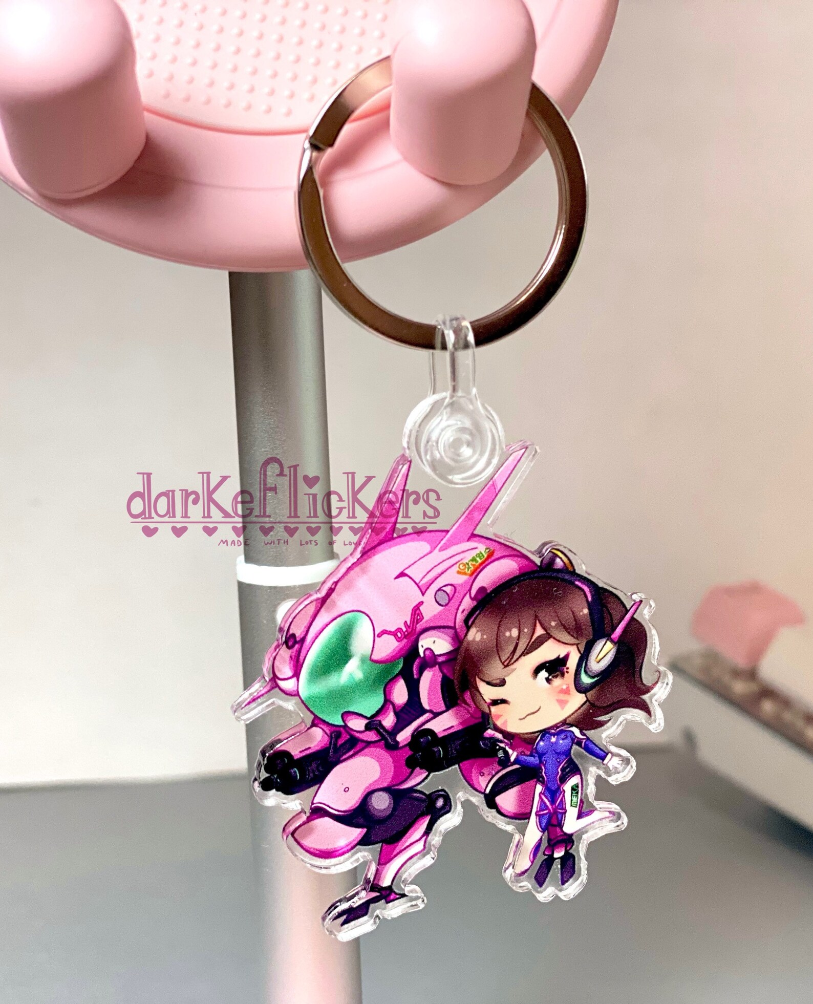 Overwatch d.va keychain Etsy
