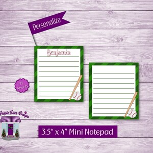 Mini Baseball Notepad 3.5&quot;x 4&quot; Personalized Note Pad, Small To Do List, Custom Baseball Name Memo Pad, Sports Party Favors, Sports Fan Gift
