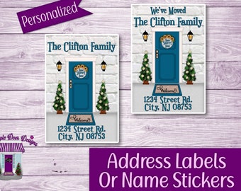 New Home Return Address Labels, Personalized Mailing Address Stickers, Custom Shipping Labels, Home Address Sticker Sheet, We Moved Labels