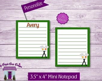 Mini Lacrosse Notepad 3.5"x 4" Personalized Note Pad, Small To Do List, Custom Lacrosse Name Memo Pad, Party Favors, Sports Fan Gift