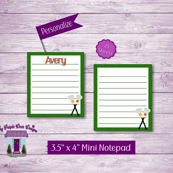 Mini Lacrosse Notepad 3.5"x 4" Personalized Note Pad, Small To Do List, Custom Lacrosse Name Memo Pad, Party Favors, Sports Fan Gift
