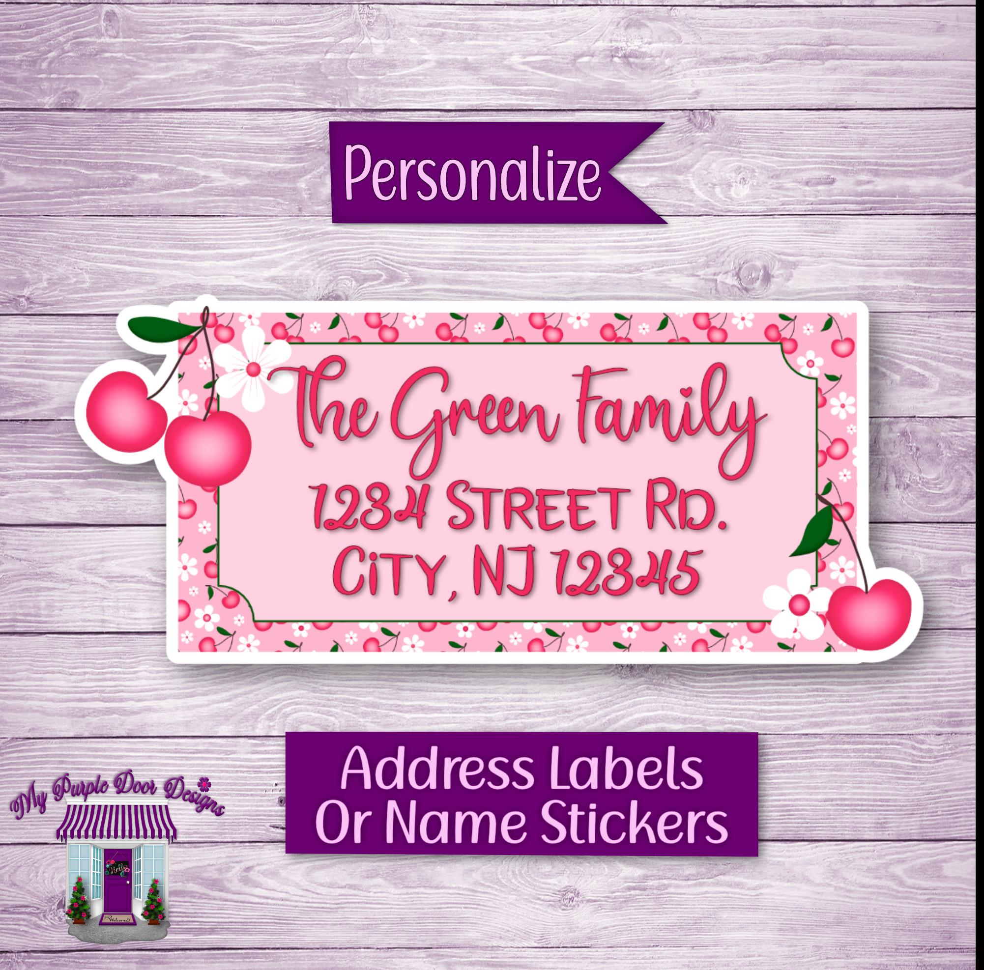 Cherry Name Stickers - Etsy